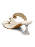 GNIST White Kolhapuri Ethnic With Tassel Stilettos Heel